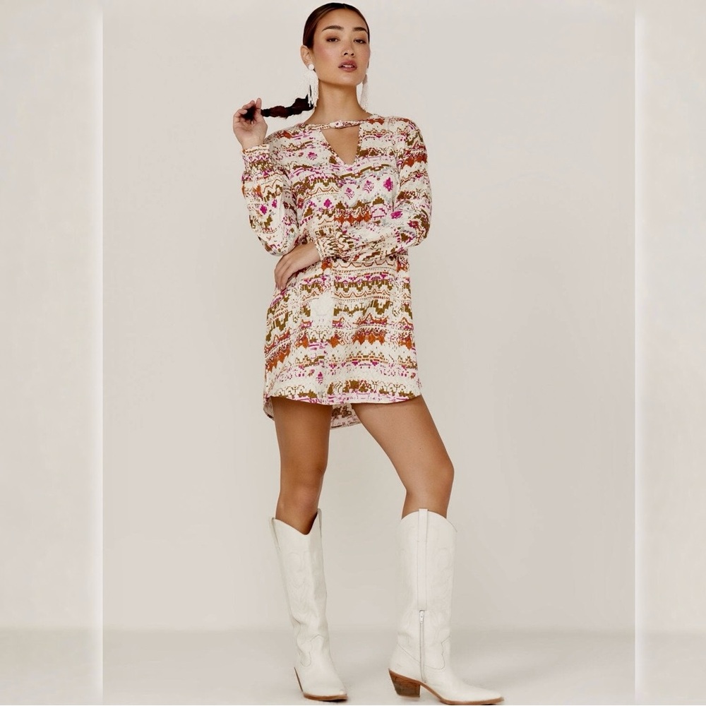 Shayanne Boho Southwestern Print Mini Dress XL Flowy